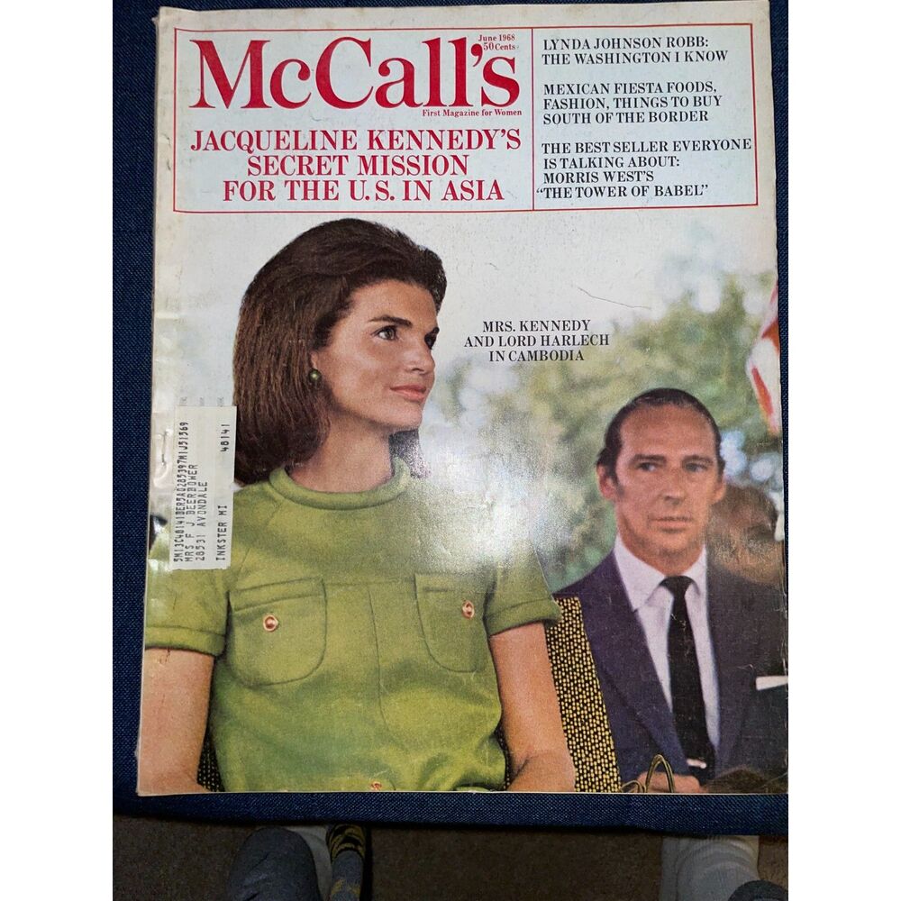 McCall's June 1968 Jacqueline Kennedy's Secret Mission vintage magazine JFK